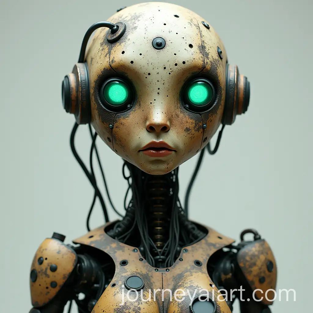 Fantasy-HumanRobot-Creature-with-LED-Eyes-and-MetalWood-Body