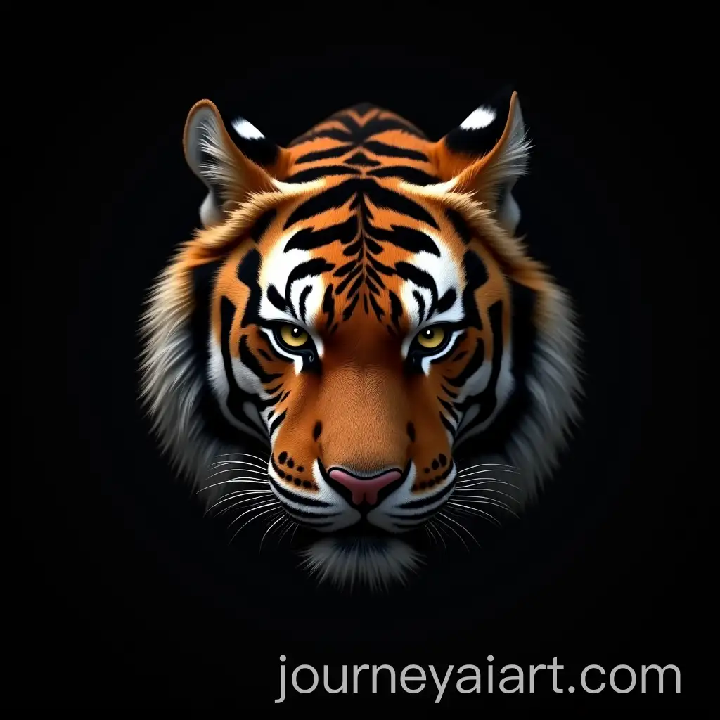 Realistic-Tigers-Head-Against-Black-Background
