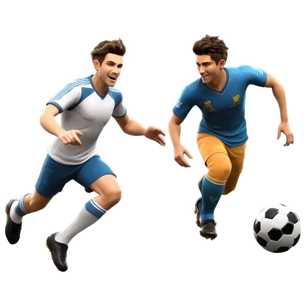 Multiplayer-Soccer-3D-PNG-Image-for-Dynamic-Gaming-Visuals