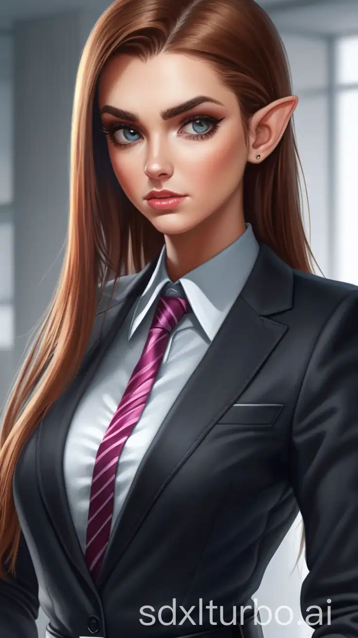 elfy business woman in strict clothing