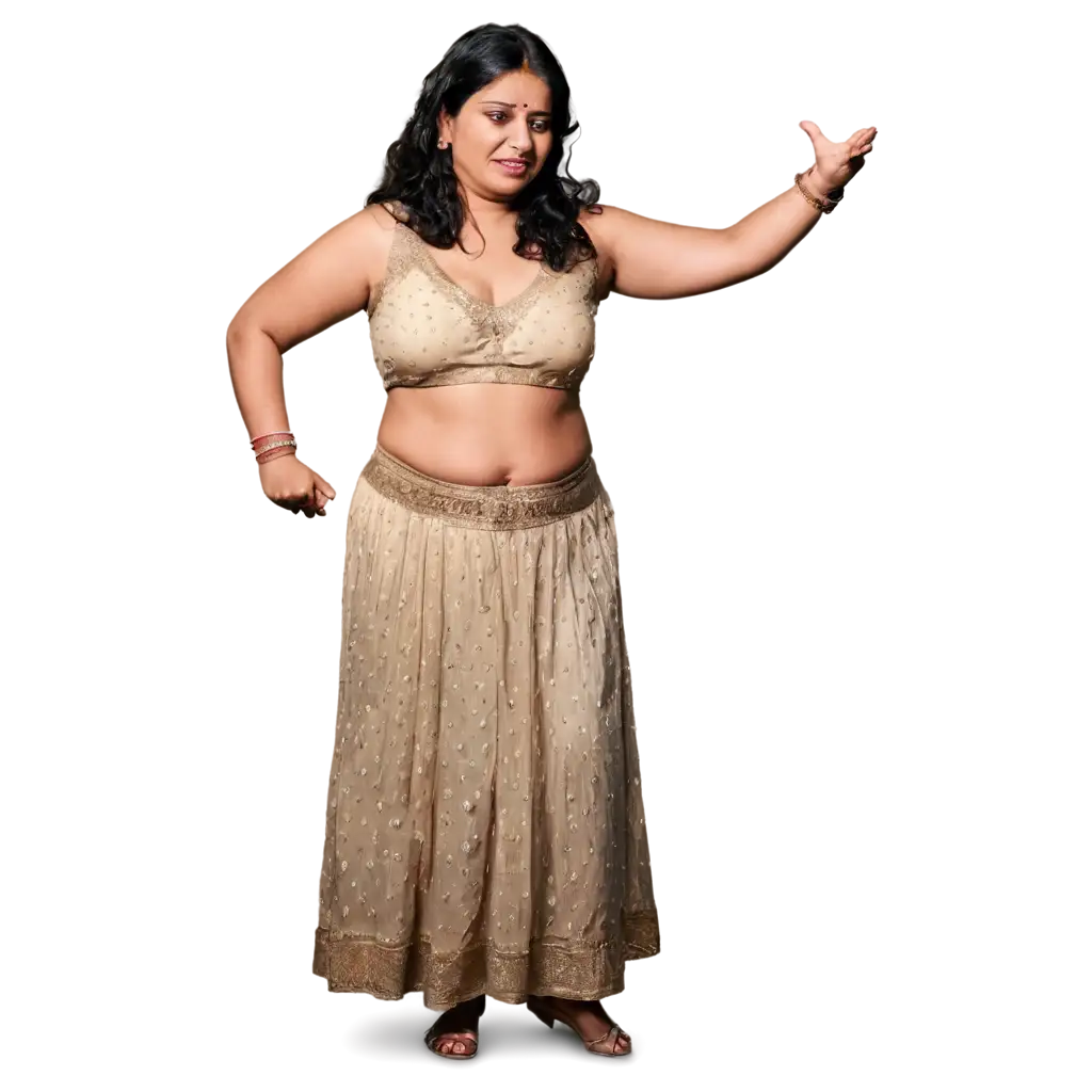 PNG-Image-of-a-Fat-Indian-Lady-Finding-Difficulty-in-Dancing-A-Candid-and-Expressive-Moment