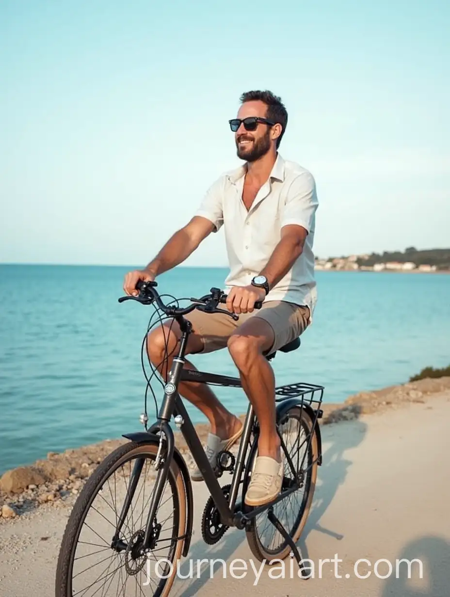Happy-Man-Riding-Bike-by-the-Sea-in-Provence-France