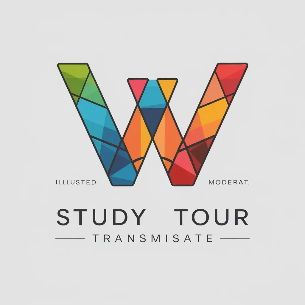 a vector logo design,with the text "w", main symbol:w  illustrate  knowledge transmission,Moderate,be used in study tour industry,clear background