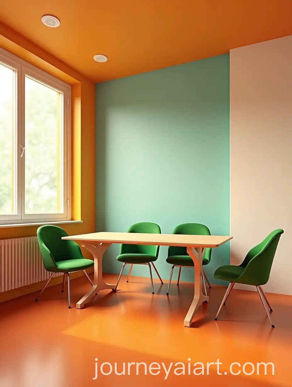 Modern-Office-Meeting-Room-with-Colored-Wall-and-Building-Profile