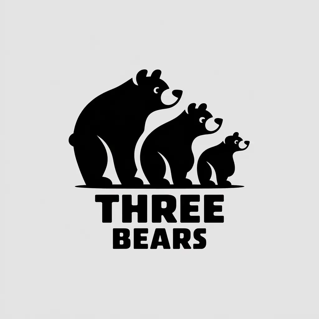 LOGO Design for Three Bears Vector Design with FamilyThemed Bears Symbol and Clear Background for the Industry