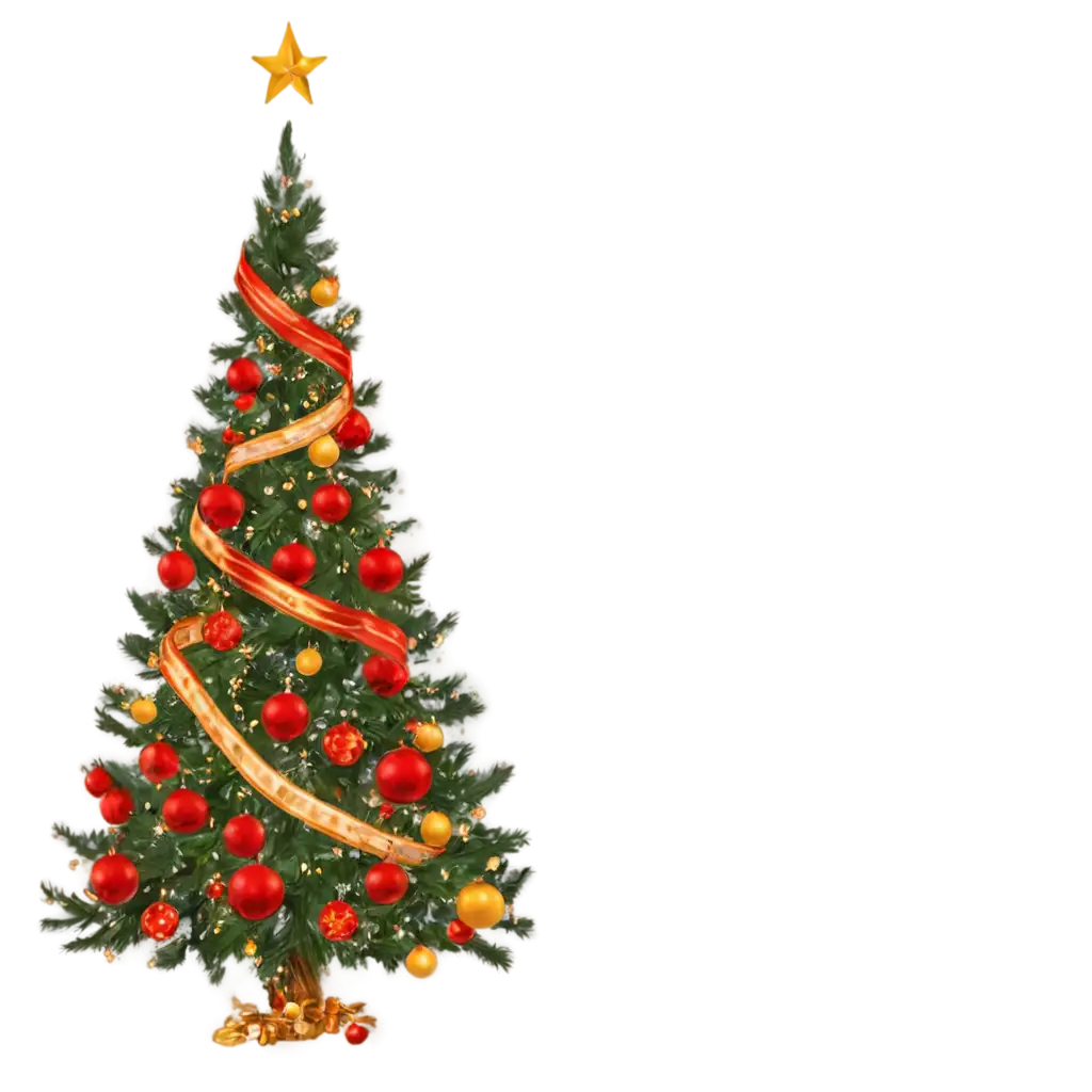 Realistic-PNG-of-a-Beautiful-Christmas-Tree-with-Warm-Lights-Star-and-Ornaments