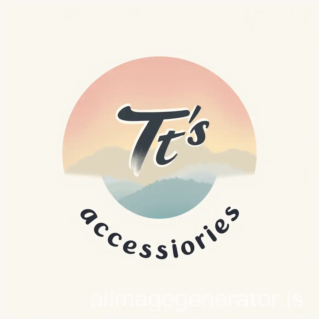 the logo of a small business that sells accessories named 'T's accessories' with pastel colors