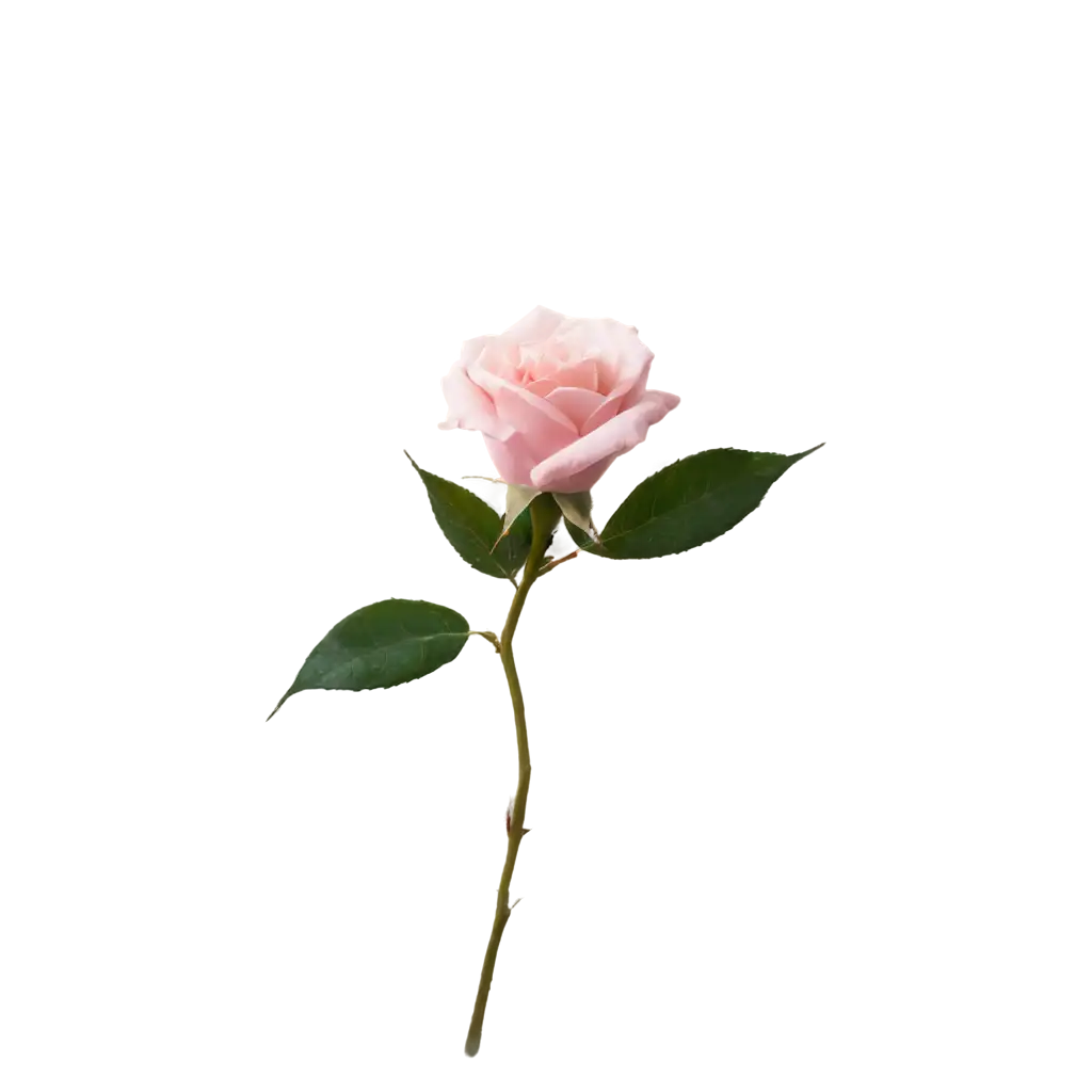 Beautiful-Soft-Pink-Rose-with-Stem-PNG-HighQuality-Transparent-Image-for-Versatile-Use