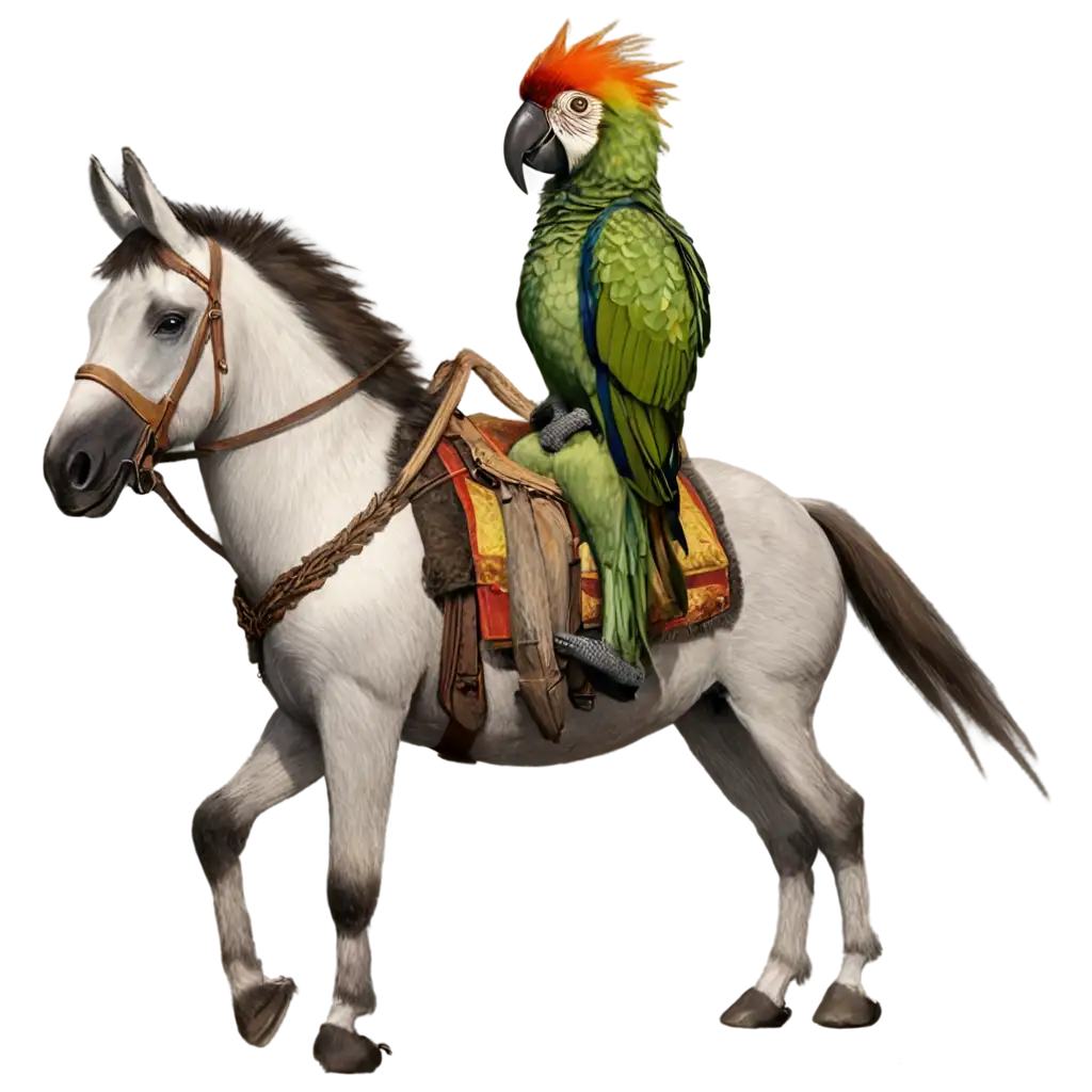 Parrot-Riding-a-Donkey-PNG-HighQuality-Image-for-Creative-Projects