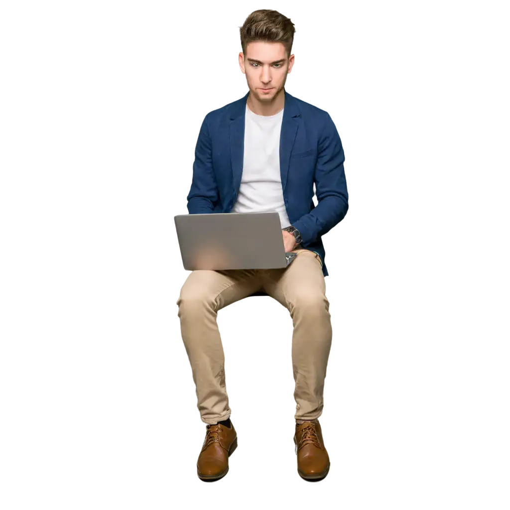 Young-Man-Sitting-by-Desk-with-Laptop-Computer-PNG-Image-Modern-Workspace-Concept