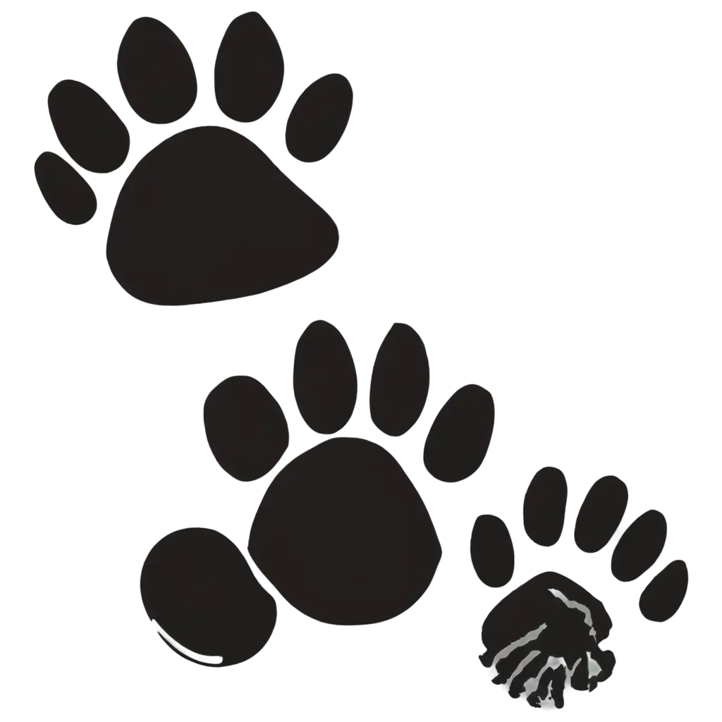 Paw prints of dog and cat