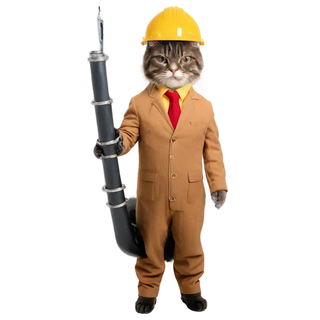 PNG-Image-of-a-Cat-Working-as-a-Pipe-Engineer-Unique-and-Playful-Design