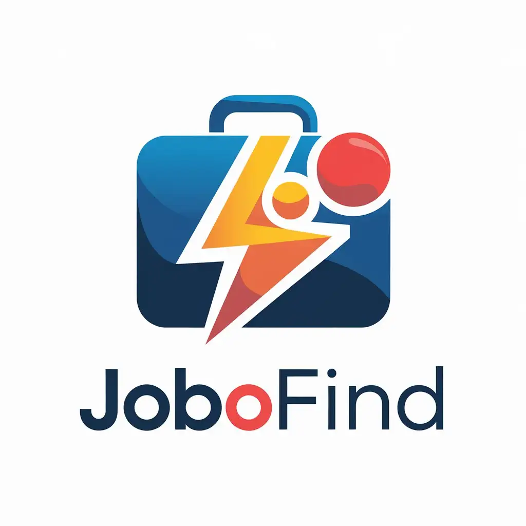 LOGO Design For Jobofind Modern and Professional with Bright Vibrant Colors and JobRelated Icons