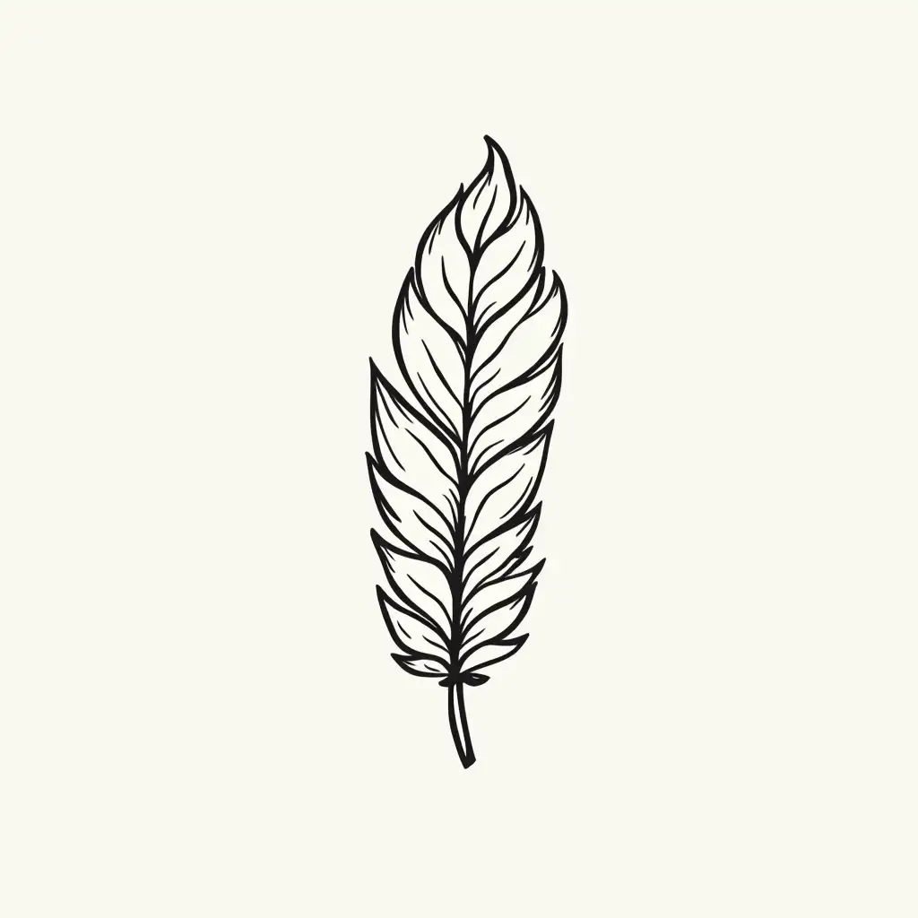 Delicate-Feather-Outline-in-Minimalist-Design