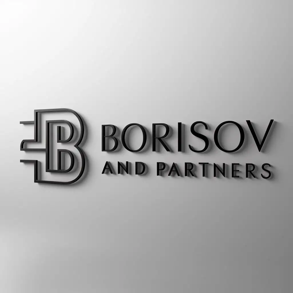 a logo design,with the text "Borisov and partners", main symbol:BorisoviPartners,complex,be used in Legal industry,clear background