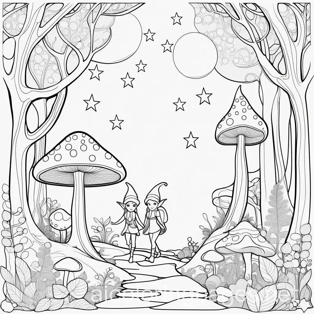 Whimsical-Elves-Exploring-a-Magical-Forest