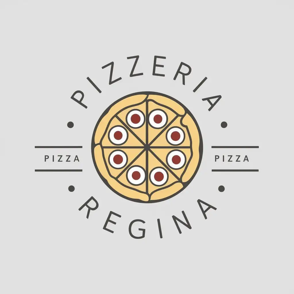 a vector logo design,with the text "Pizzeria Regina", main symbol:pizza,Moderate,be used in Restaurant industry,clear background