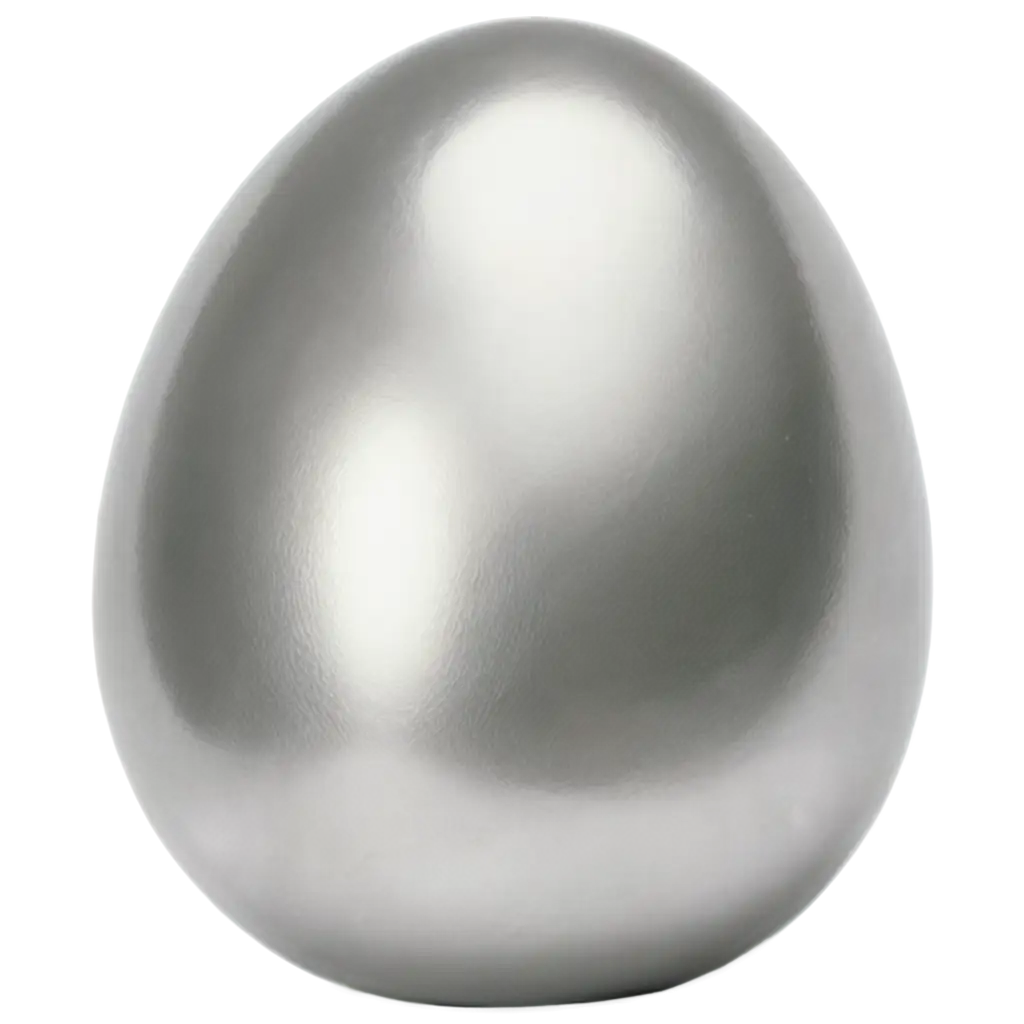 A single big silver coloured egg