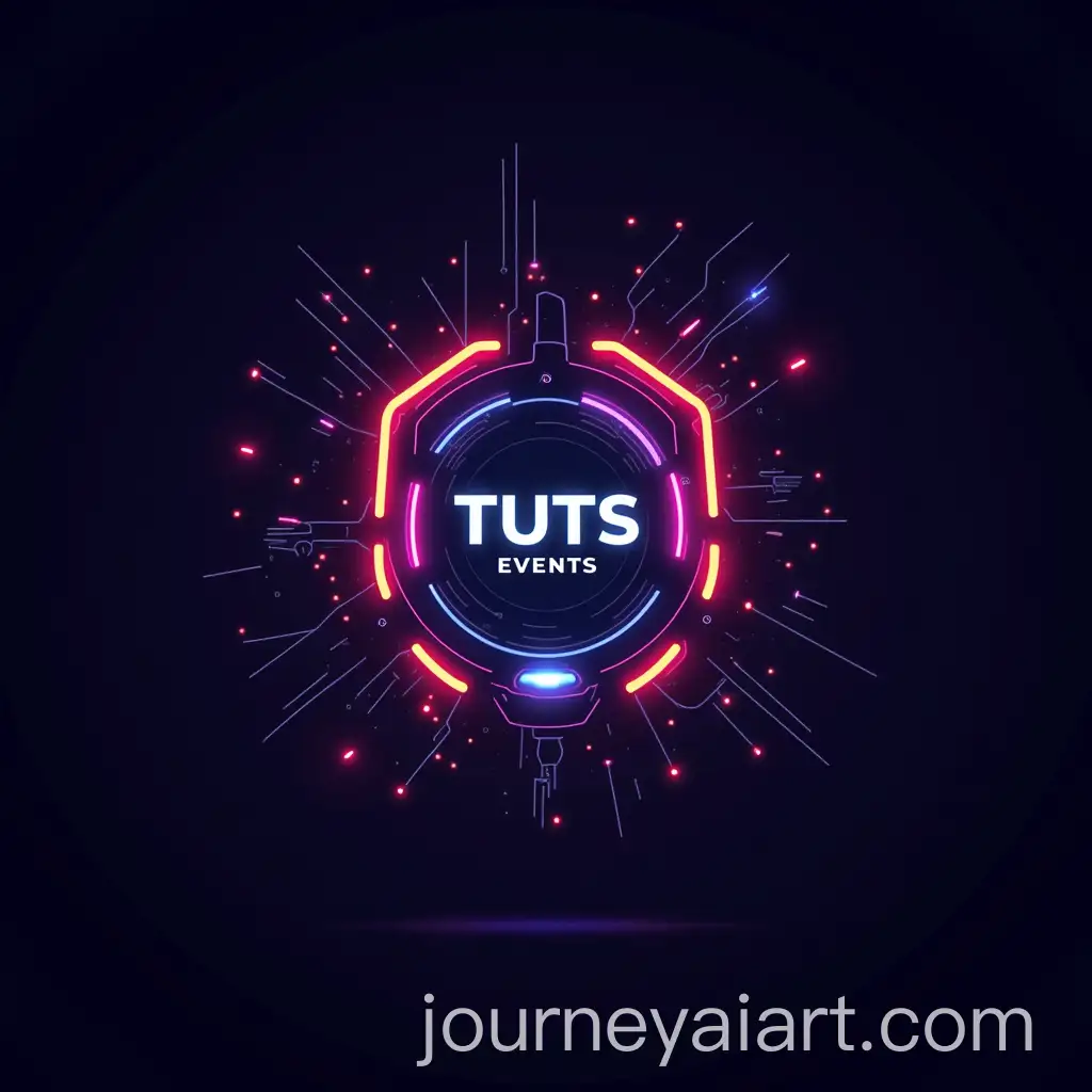 Neon-Futuristic-Logo-Design-with-Robotic-Elements-for-TUTS-Events