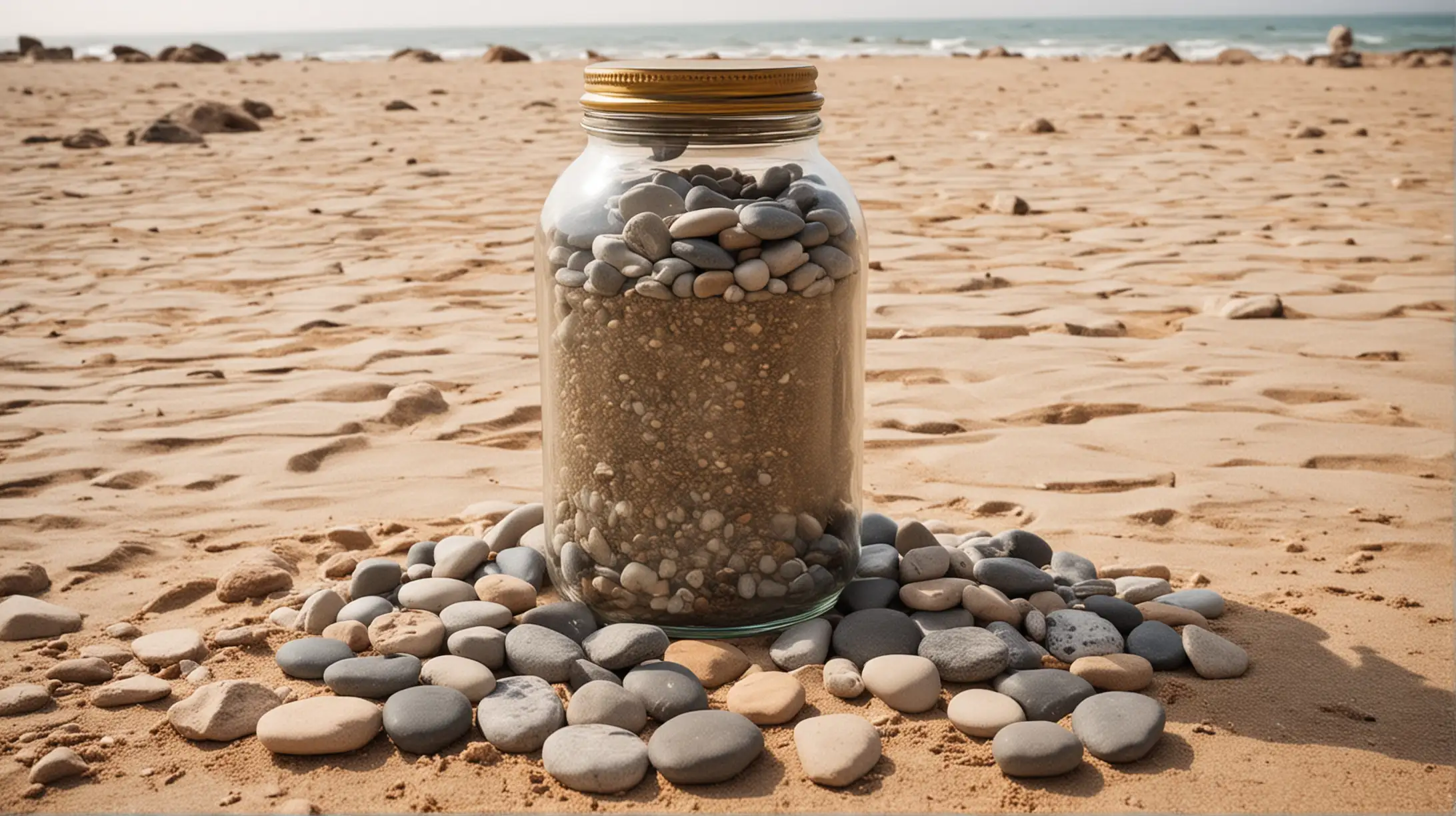 Wise Man Teaching Lesson with Large Jar and Items