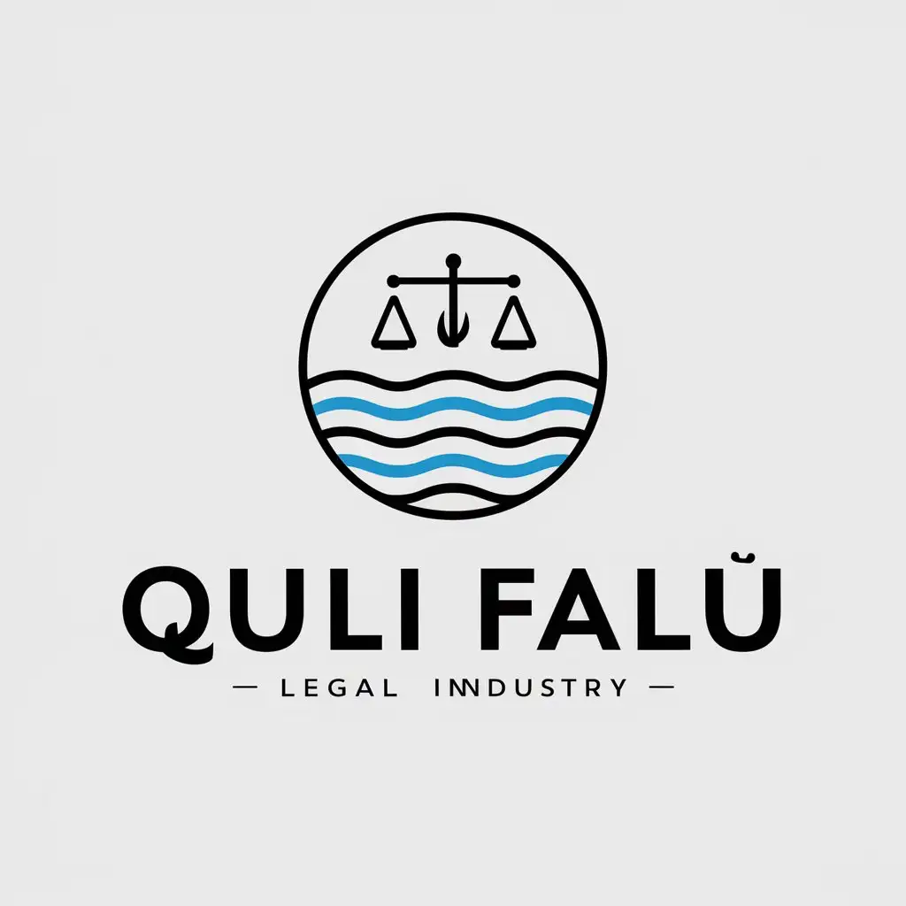 a vector logo design,with the text "quli falu", main symbol:water,Moderate,be used in Legal industry,clear background