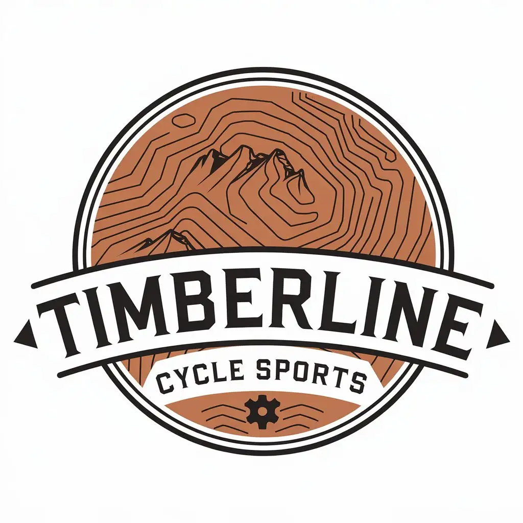 LOGO Design for Timberline Cycle Sports Topographic Map Symbol with Moderate Colors for Sports Fitness Industry