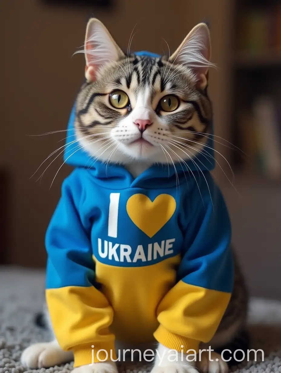 Cat-Wearing-I-Love-Ukraine-Hoodie
