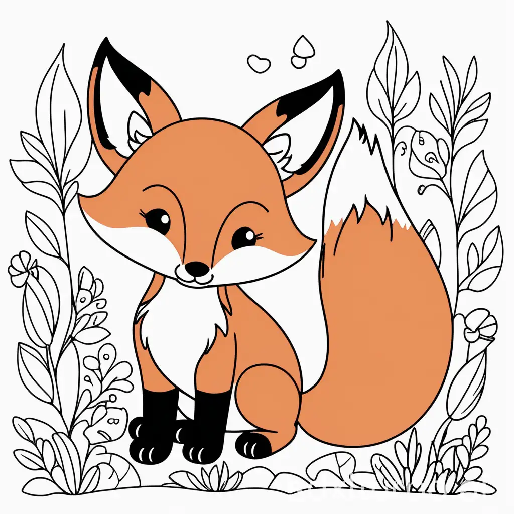 Adorable-Foxes-for-Kids-to-Color-with-Fun-Details-and-Simple-Designs