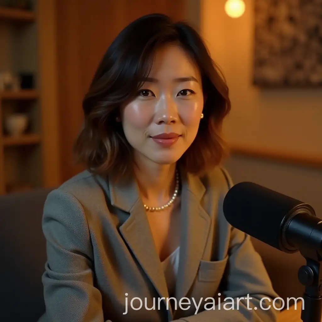 AsianCaucasian-Woman-in-Professional-Podcast-Studio