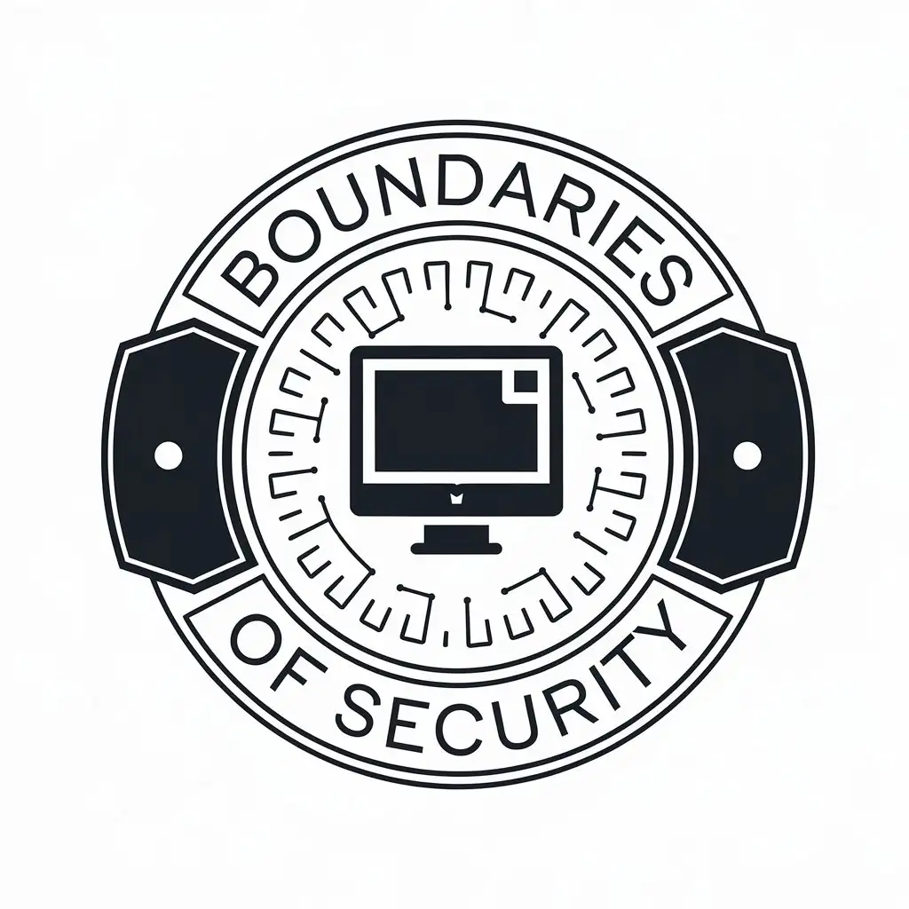 a vector logo design,with the text "Boundaries of Security", main symbol:computer,Moderate,be used in Internet industry,clear background