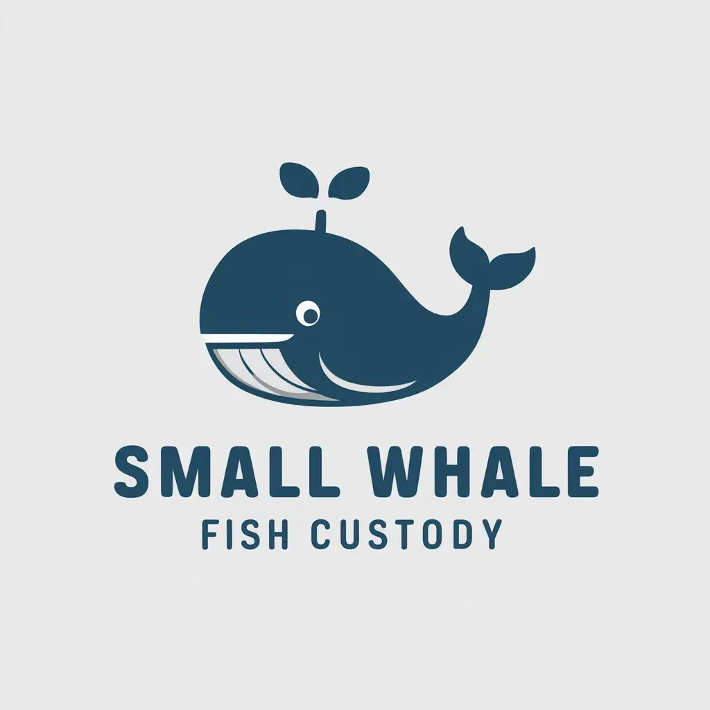 a vector logo design,with the text "small whale fish custody", main symbol:whale,Minimalistic,be used in Education industry,clear background