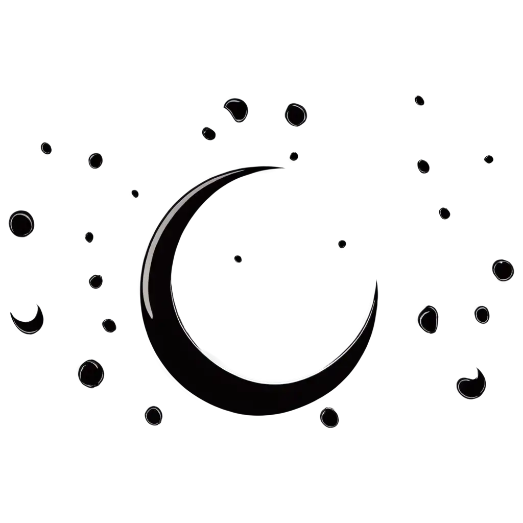 Black-Crescent-Moon-with-Black-Blood-Drops-Facing-Upwards-PNG-HighQuality-Striking-Digital-Art-for-Multiple-Uses