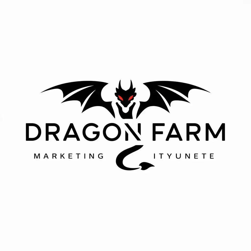 a logo design,with the text "Dragon farm", main symbol:Dragon,Moderate,be used in Marketing industry,clear background