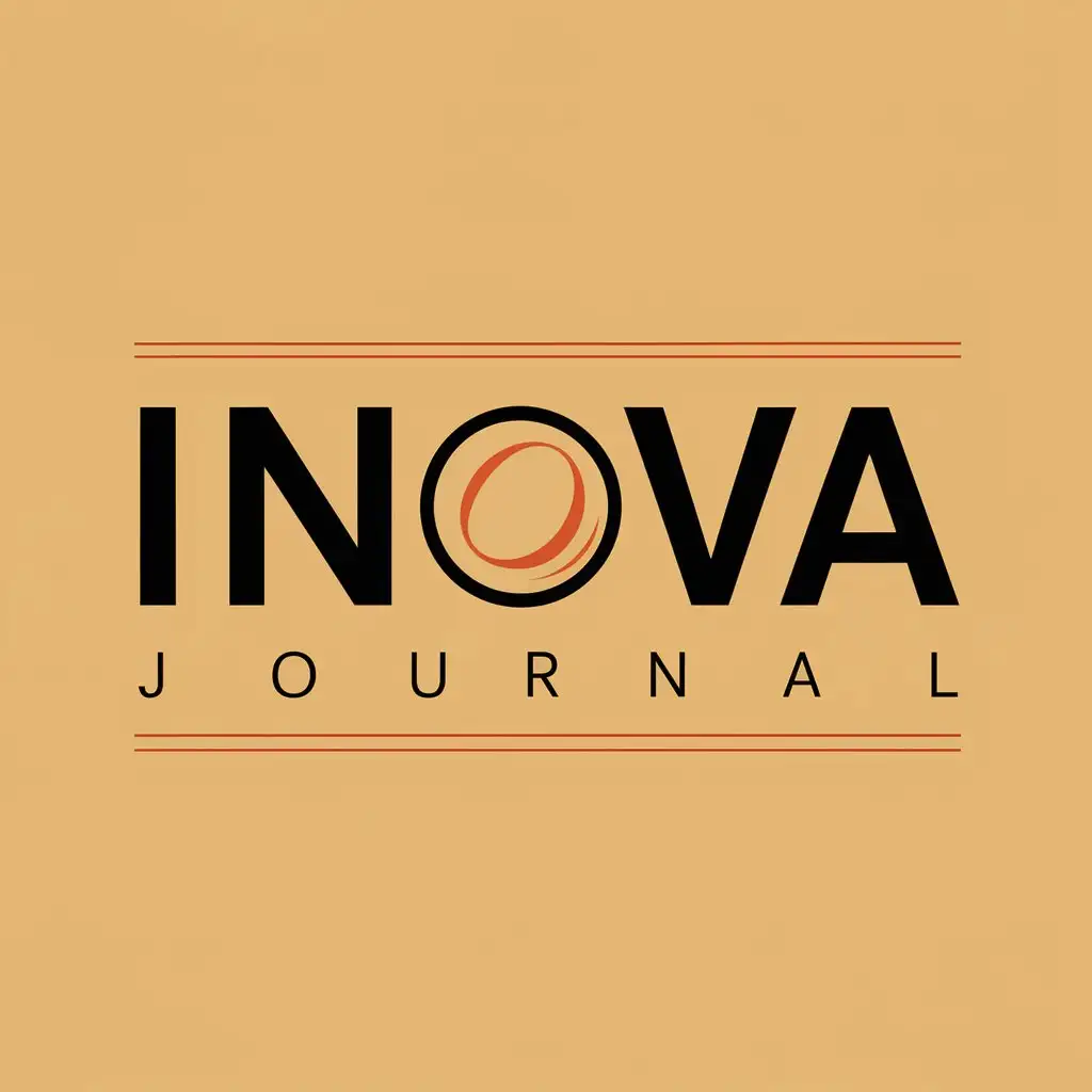 a vector logo design,with the text "iNOVA JOURNAL", main symbol:Minimalist and modern design:
• Essential: Simple, clean design emphasizes the professionalism and credibility of the journal.
• Features: iNOVA uses concise lettering and sleek typography and colors for a modern touch.
•Example:
o Center your iNOVA in bold font, and write the journal's subtitle in small print underneath.
o Wrap thin lines around iNOVA letters, or create a sense of space by spacing between letters.
o Use bright and intense colors based on rouge to create a vibrant and positive image.,Moderate,be used in Internet industry,clear background