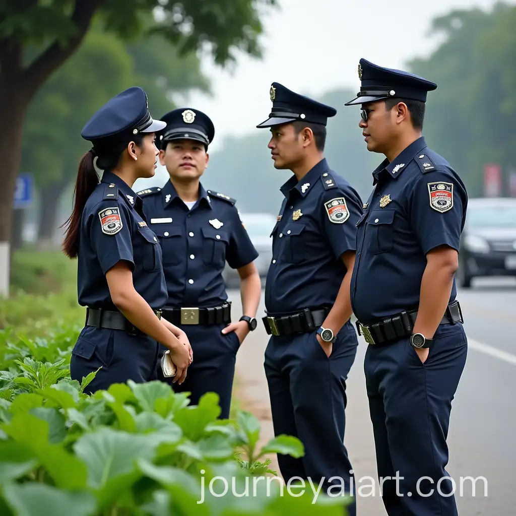 Vietnamese-Police-Officers-Engaging-with-Female-Citizen-at-Crime-Scene