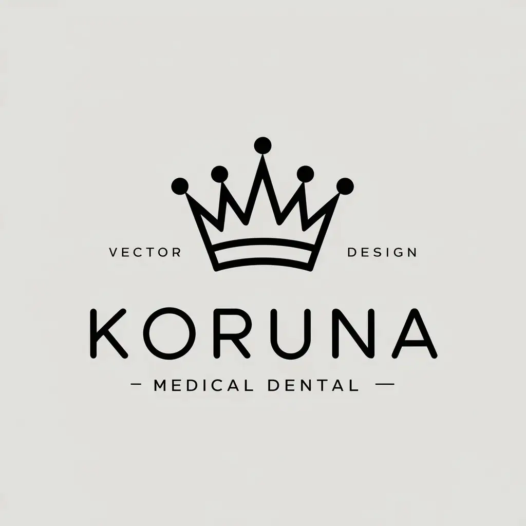 LOGO Design for KORUNA Elegant Crown Symbol for the Medical Dental Industry