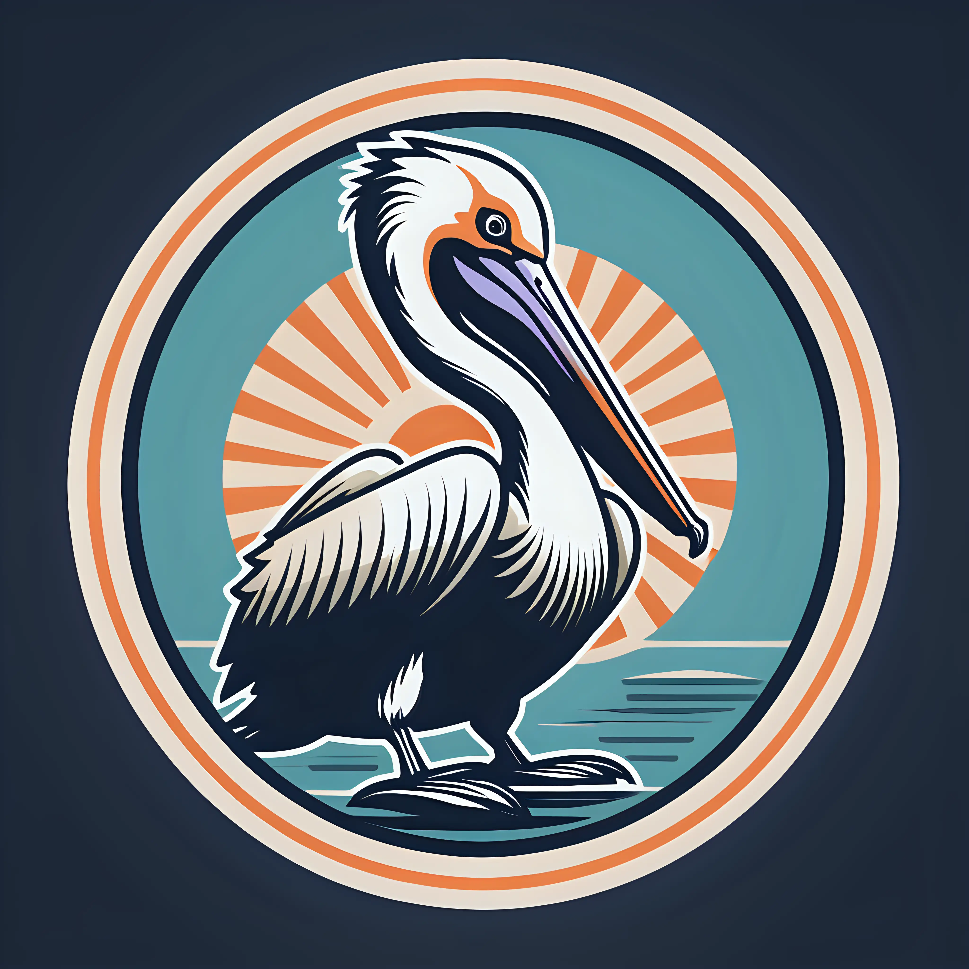 Pelican Logo Design in Circular Frame