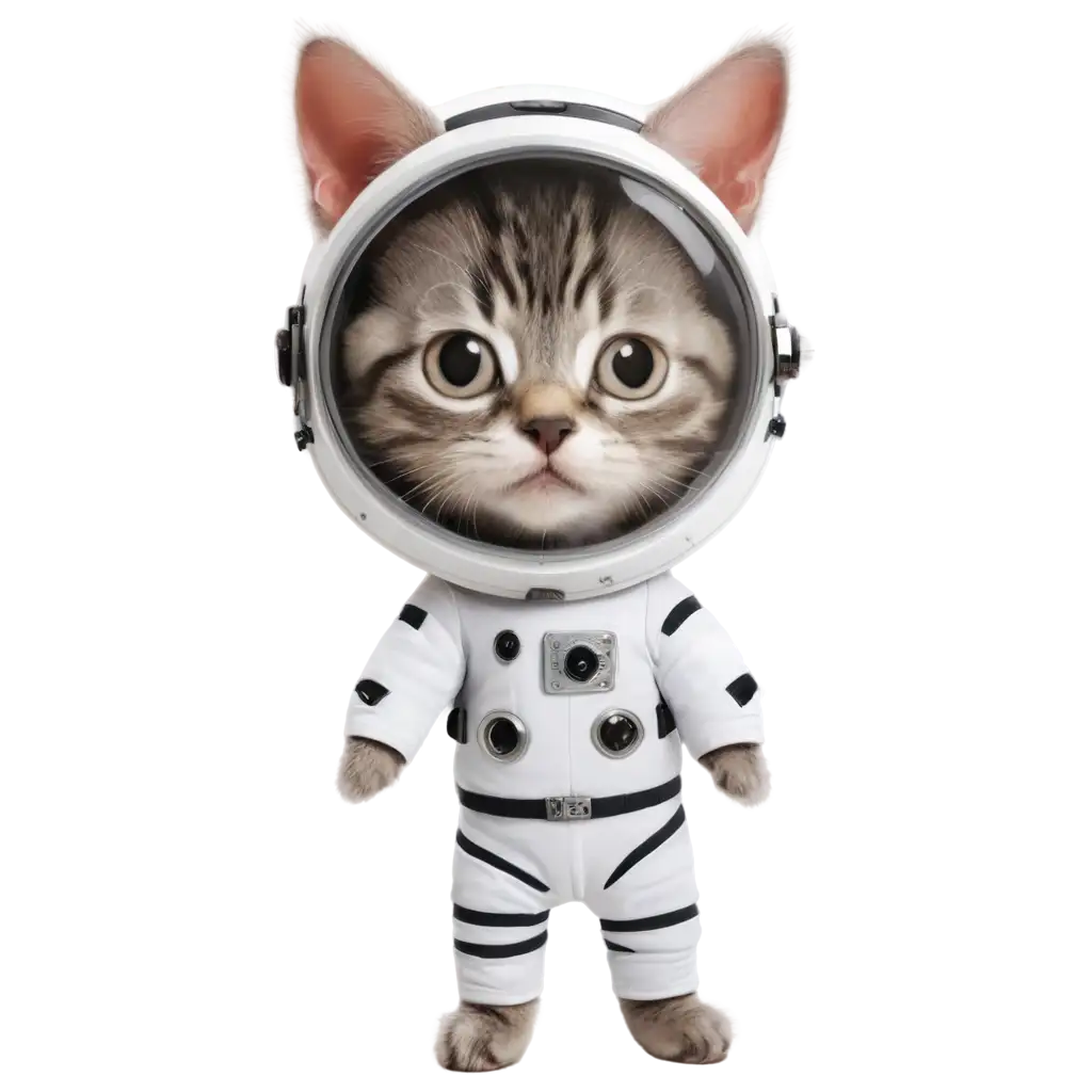 Cute-Gray-StripedPNG-Image-Usage-Analysis-Cat-as-an-Astronaut-PNG-Image-with-Transparent-Background