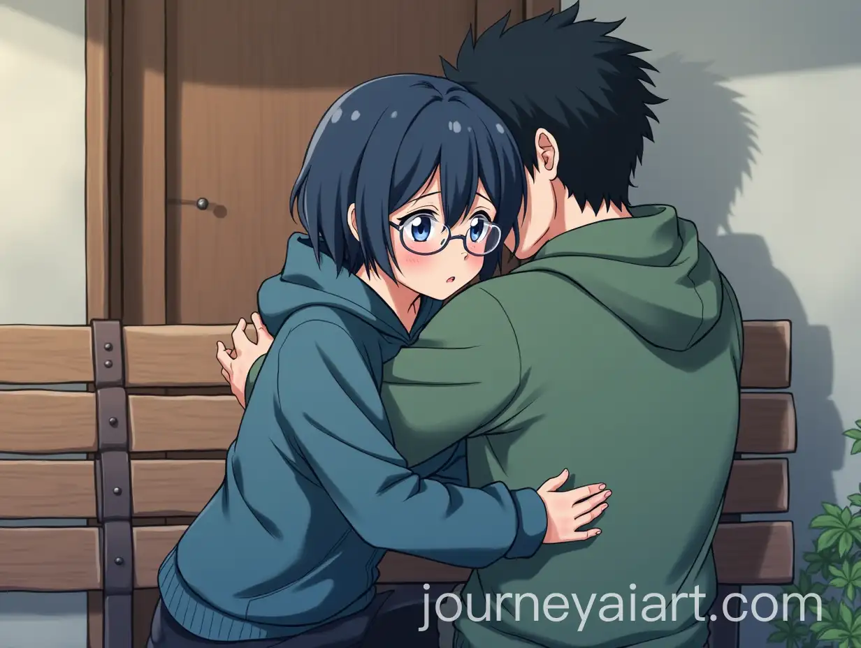 Heartbroken-Shizune-Hakamichi-Sitting-on-a-Bench-After-Breakup-in-Anime-Style