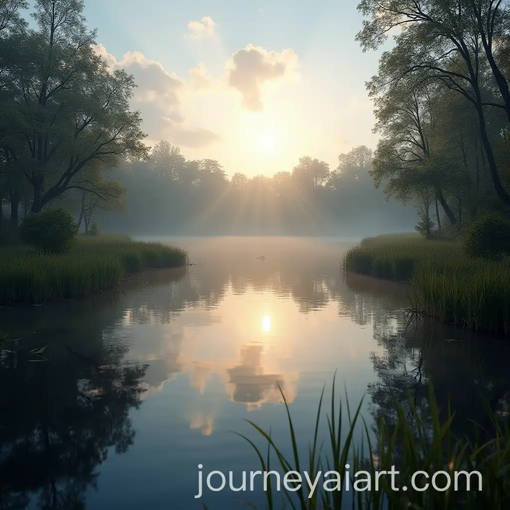 Tranquil-Evening-Lake-Scene-with-Wildlife