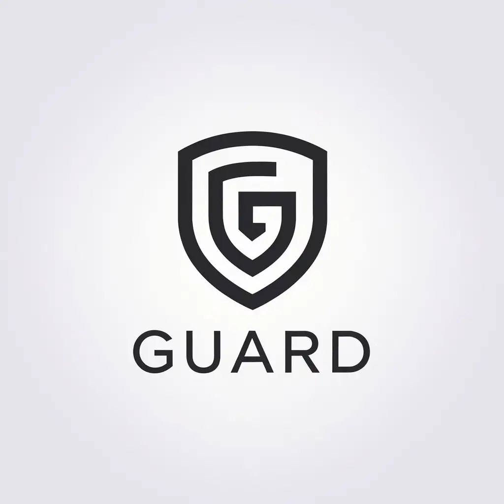 LOGO Design for Guard Minimalistic Shield Symbol with Clear Background