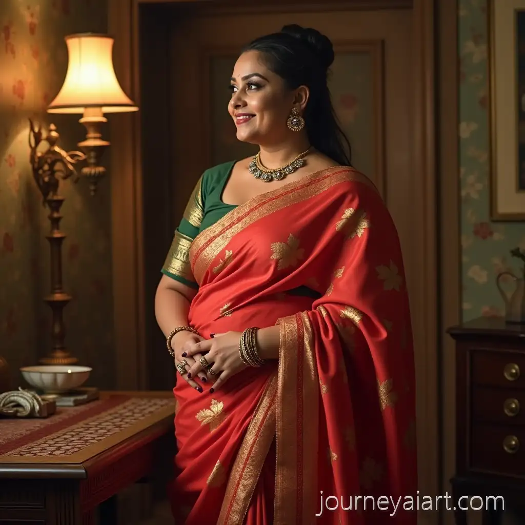 Vidya-BVidya-Balan-in-Sareealan-in-Saree-with-Plus-Size-Figure-Elegantly-Posing