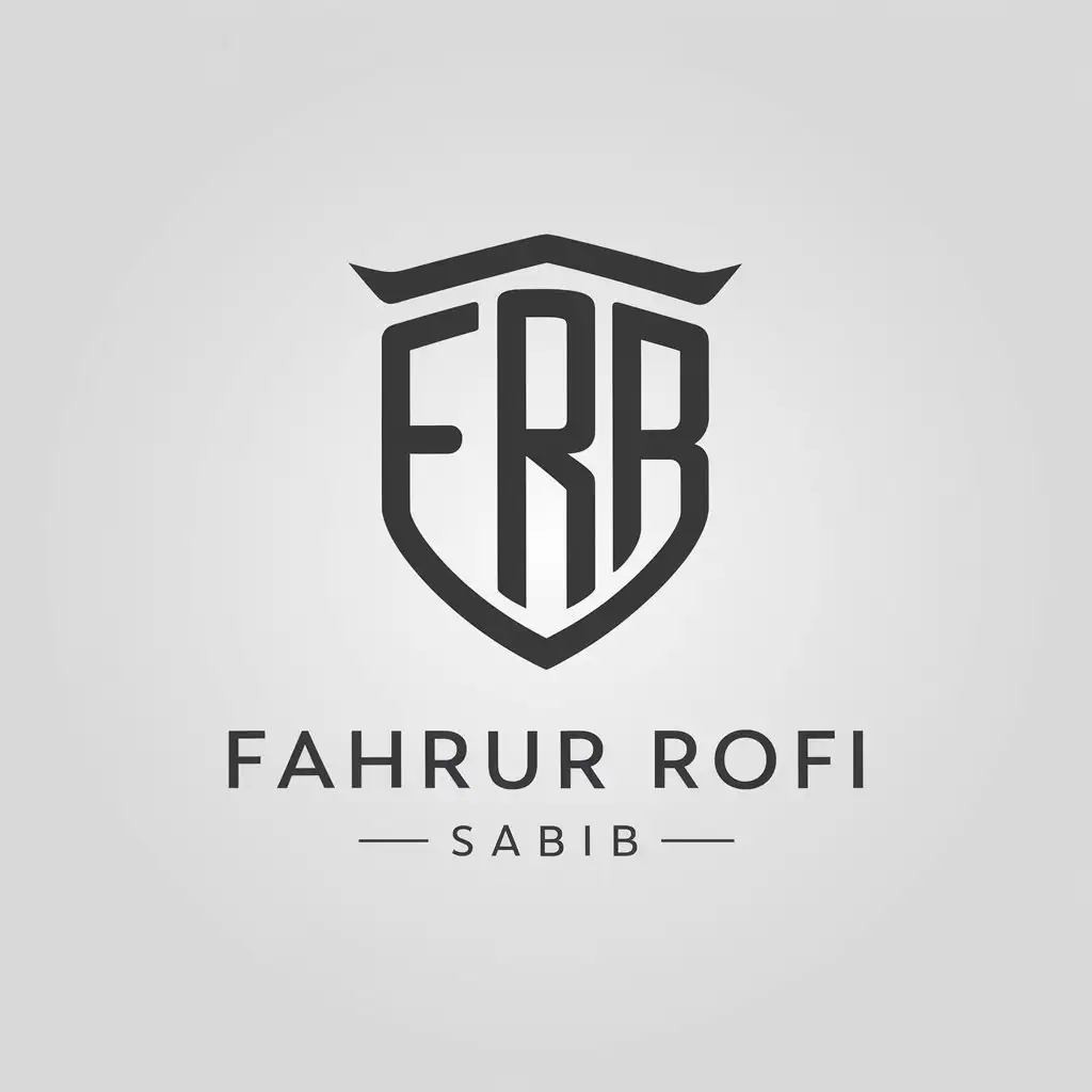 a vector logo design,with the text "Fahrur Rofi - Sabib", main symbol:a vector logo design,with the text 'Fahrur Rofi - Sabib', main symbol:Design a monogram logo consisting of the letters 'F', 'R', and 'B' creatively combined to form a shield.,Moderate,clear background,Moderate,clear background