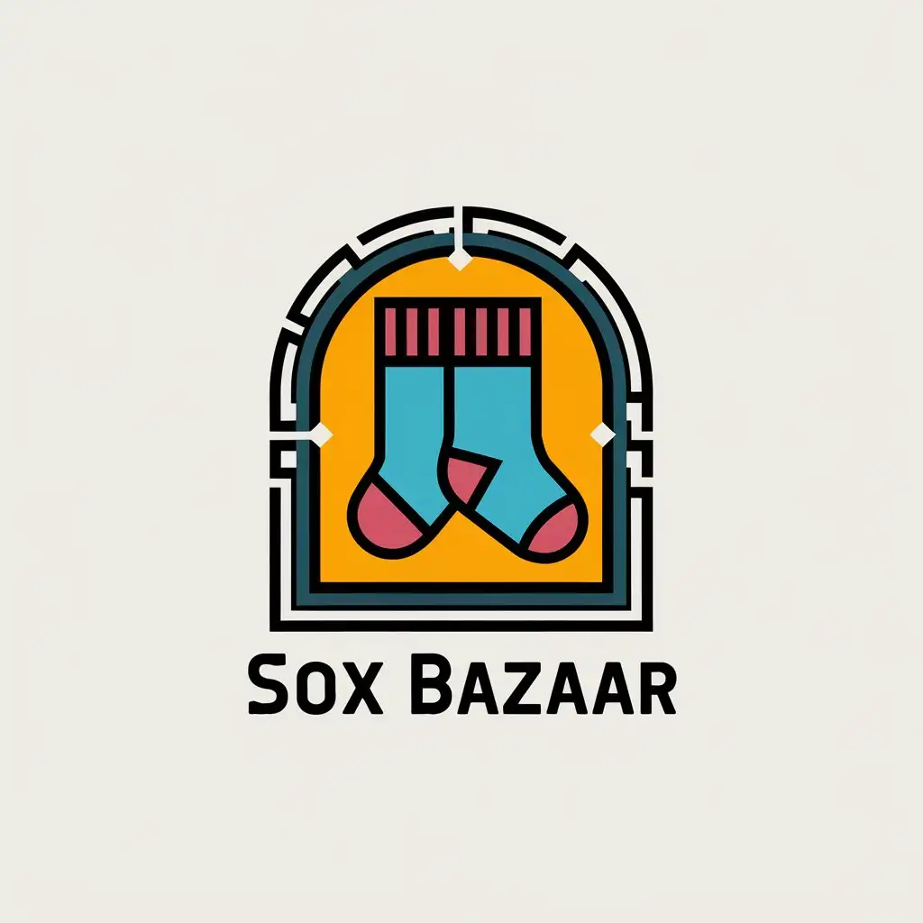 LOGO Design for Sox Bazaar Vector Logo with Socks Symbol for Retail Industry