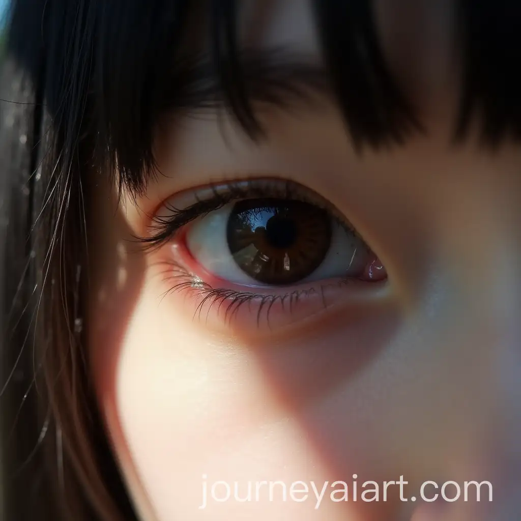 CloseUp-Selfie-of-Japanese-Idol-with-OnyxColored-Eye-and-Bangs