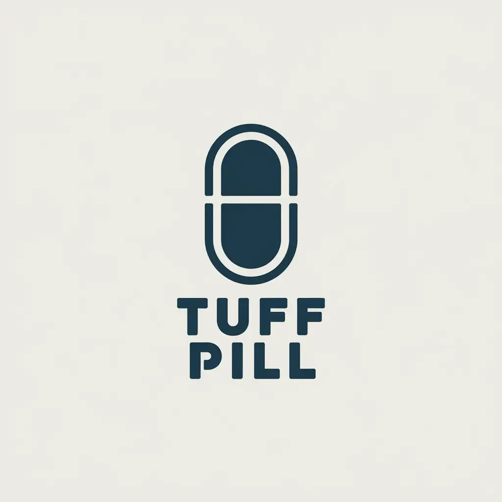 LOGO Design for Tuff Pill Minimalistic Vector with Pill Capsule on Clear Background