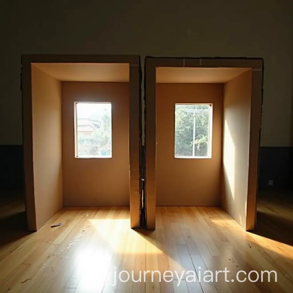 Illuminated-Cardboard-Rooms-with-Reflective-Aluminum-Foil