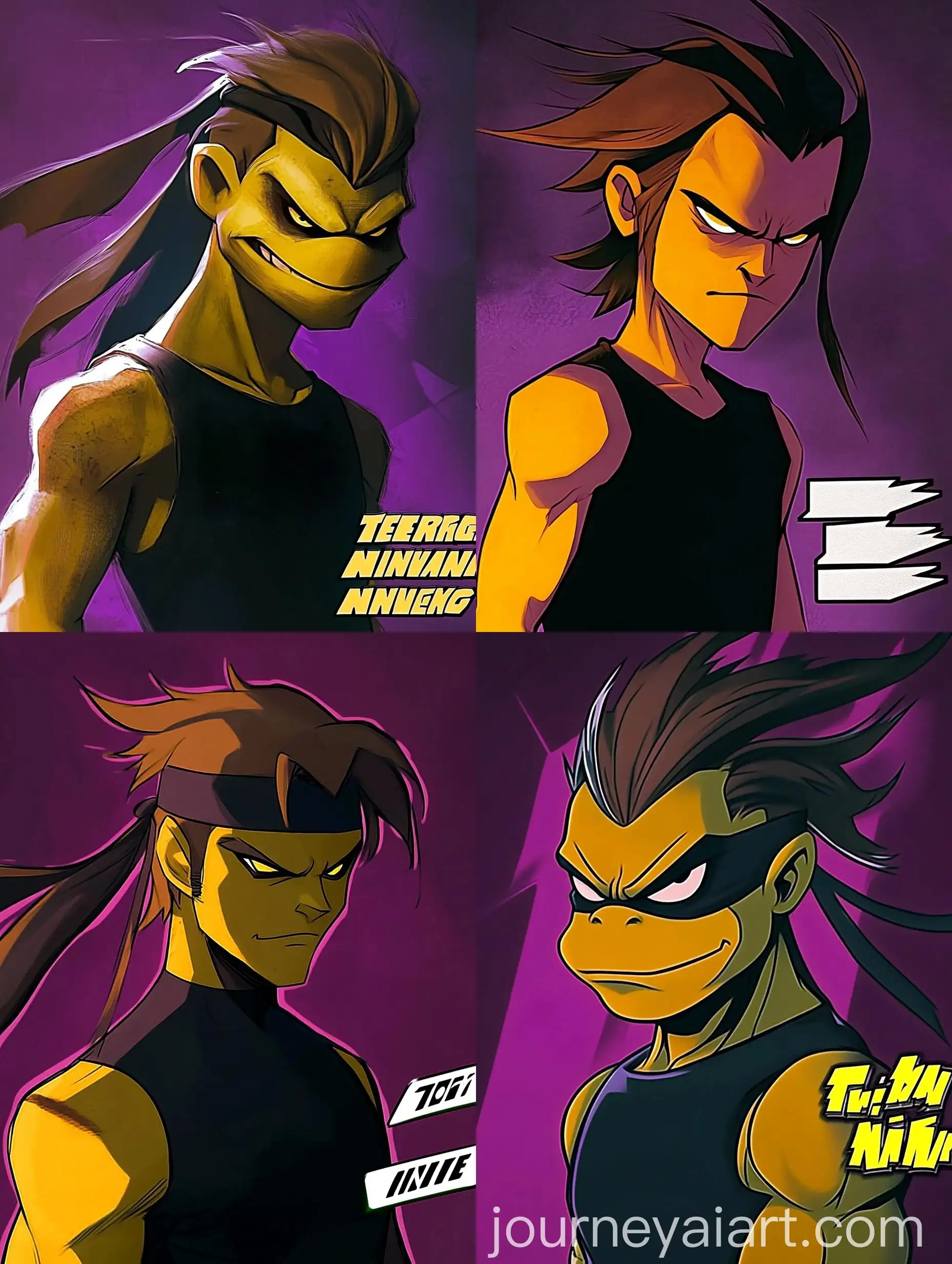 Cunning-Boy-with-Brown-Hair-in-Cartoon-Style-on-Dark-Purple-Background