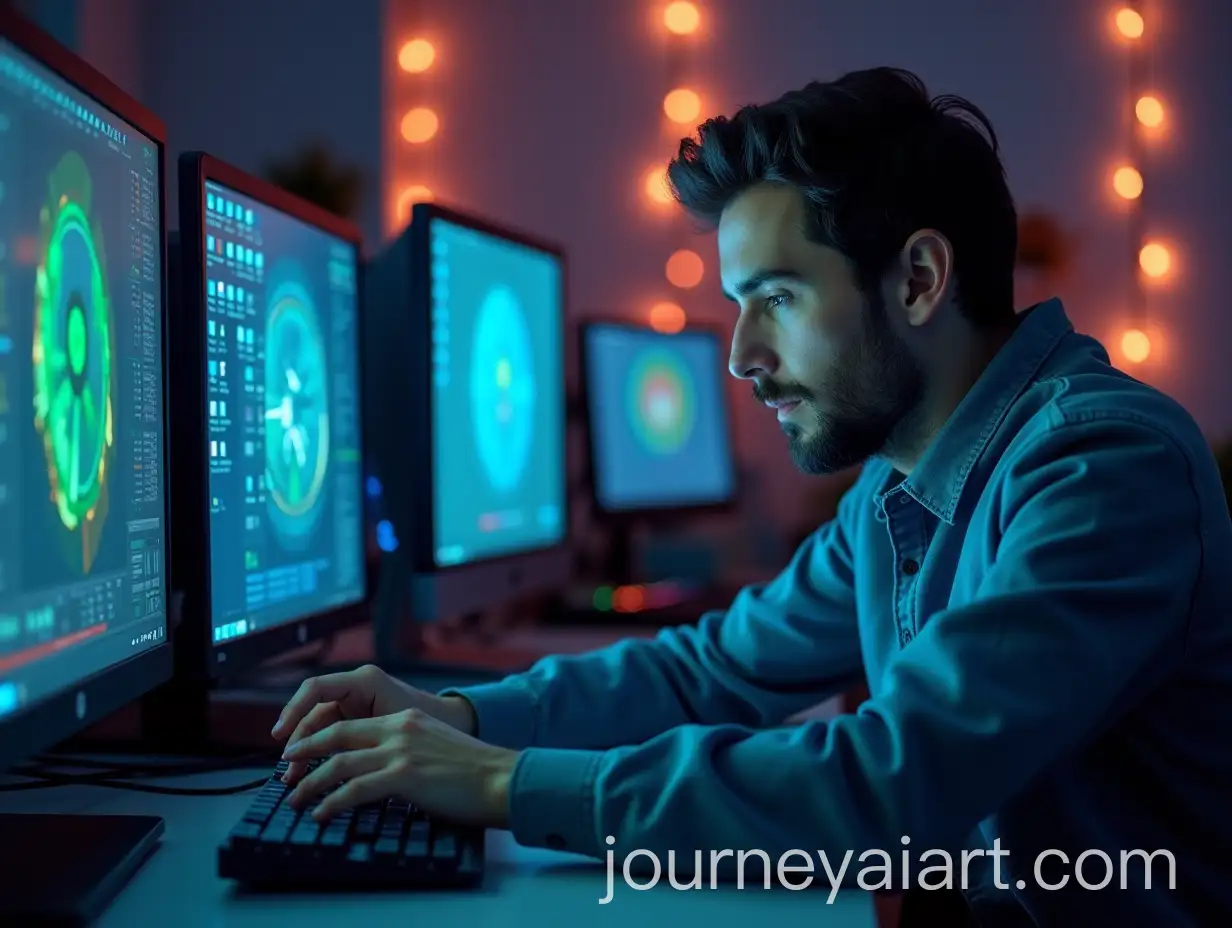 Man-Playing-with-Computers-as-if-They-Were-Children