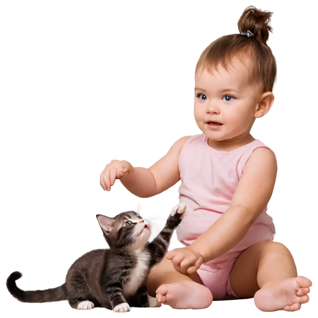 Baby-Playing-with-a-Cat-PNG-Image-Perfect-for-HighQuality-Visuals-and-Creative-Designs